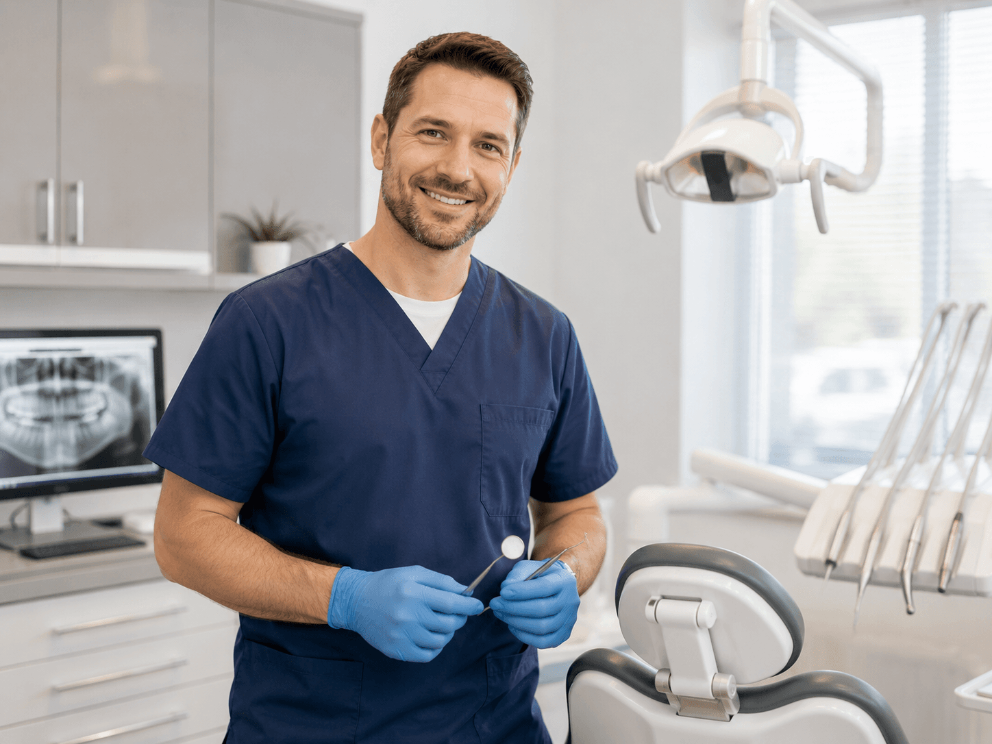 Dentist treating a patient