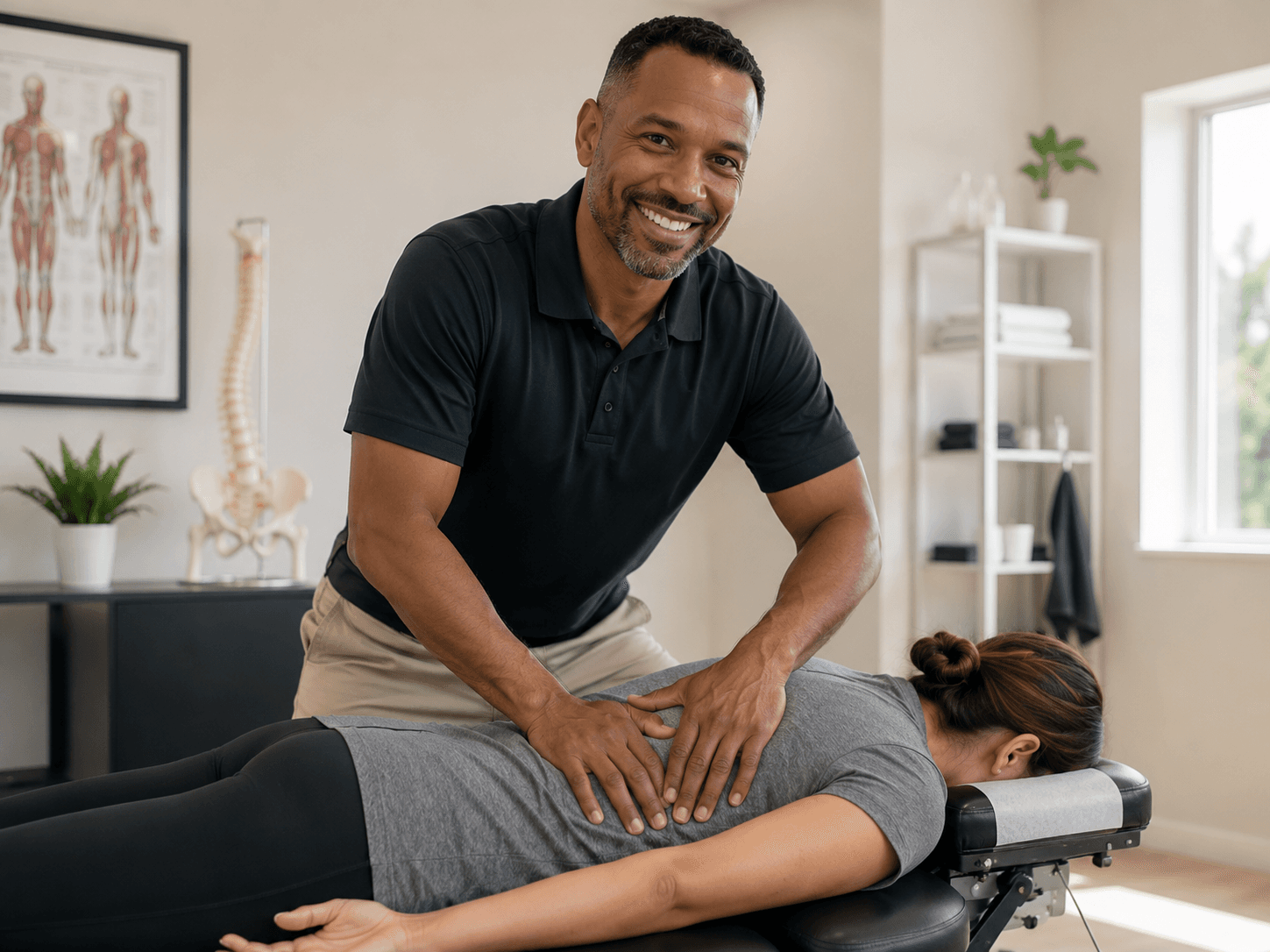 Chiropractor adjusting a patient