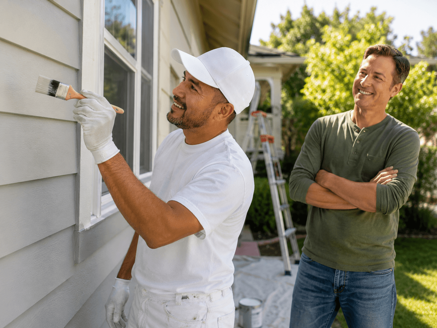 House painter painting a home interior